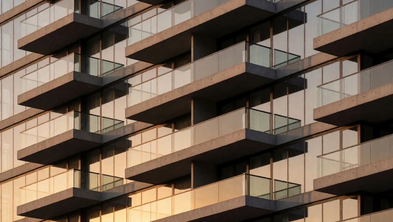 Detalle arquitectónico de edificio de oficinas en Buenos Aires